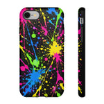 Neon Paint Splatter 90s Art Tough Phone Case