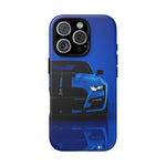 Blue Mustang Art Phone Case, GT500 American Muscle Car Tough Cover for Men