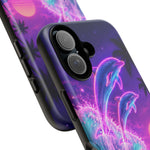 Neon Dolphin Ocean Vaporwave Art Tough Phone Case