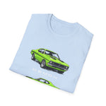 1971 Demon Green Classic Muscle Car T-Shirt | Vintage Coupe Illustration