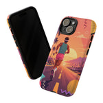 Retro Runner Sunset phone case | 80s Vaporwave jogging design