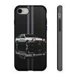 AE86 Phone Case, White 85 JDM Drift Icon Stripe Studio Cover