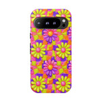 Trippy Daisy Retro Floral Pattern phone case | Tough Cases