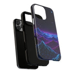 Retro Neon Mountains Phone Case | Vaporwave Galaxy Landscape