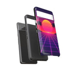 Classic Grid Sunset Vaporwave Art Tough Phone Case