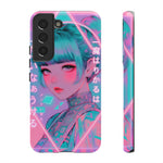 Neon Cyber Geisha phone case | Tough Case