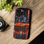 Orange Supra Phone Case, Neon City Night JDM Sports Car Tough Cover