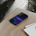 Retro Neon Mountains Phone Case | Vaporwave Galaxy Landscape