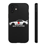 R34 Skyline Japanese Flag Race Car Phone Case | JDM GT-R Tough Cover