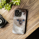 Ragdoll Kitten Phone Case, Blue Eyes Macro Portrait Cover, Gift