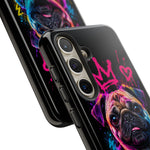 Pug Neon Graffiti Portrait Tough Phone Case - Dripping Paint