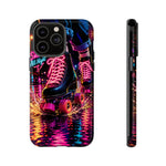 Neon Roller Skates Tough Case | Retro 80s Skate Night Phone Cover