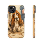 Guilty Basset Hound Phone Case, Muddy Watercolor Art Cover