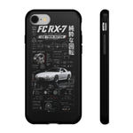 White FC RX7 Phone Case, Rotary JDM Infographic Spec Cover
