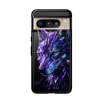 Holographic Wolf Phone Case, Fractured Prism Iridescent Cover