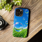 Bubbles Over Grass phone case | Tough Cover
