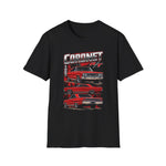 1967 Dodge Hemi Coronet R/T Classic Muscle Car T-Shirt – Retro Red In-Line Design