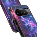 Neon Koi Reflection Vaporwave phone case | Tough Cover