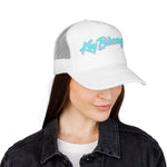 Key Biscayne Miami Trucker Hat Retro Script Snapback Neon Pastel South Florida Beach Cap