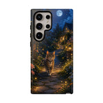 Moonlit Garden Cat Phone Case, Firefly Painterly Art Cover