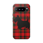 Scottish Terrier Silhouette Plaid Art Tough Phone Case