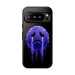 Glitch Sad Face Phone Case, Anime Melt Static Tough Cover