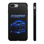 Blue Stingray Sports Car phone case | Neon C8 phone case