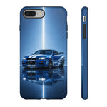 Blue R34 Skyline Phone Case, JDM Sports Car Racing Stripe Studio Cover