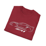 2019 ZR1 Modern Outline Silhouette T-Shirt C7 Line Art Emblem Car Fan Gift Tee