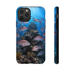 Snapper Reef Phone Case, Sunlit School Ocean Fishing Tough Cover