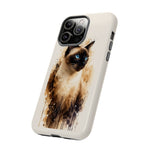 Siamese Cat Watercolor Portrait Tough Phone Case - Cream Choc