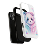 Pastel Panda Phone Case, Glitch Color Block Cover
