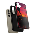 Matte Black Challenger Sunset Tough Phone Case - Palm Silhouette