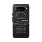 RX-7 Blueprint Phone Case | JDM Car Silhouette Tough Cover