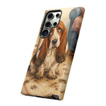 Guilty Basset Hound Phone Case, Muddy Watercolor Art Cover