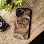 Persian Kitten Burrito Phone Case, Cozy Blanket Portrait Cover