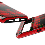 Scottish Terrier Silhouette Plaid Art Tough Phone Case