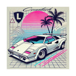 Countach Poster Retro 80s 90s Vaporwave Exotic Supercar Wall Art