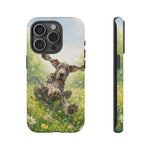 Playful Dog in Meadow Great Dane phone case | Puppy Art Tough Cover