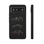 Black GNX Phone Case, Three-View Muscle Car Vector Tough Cover