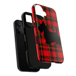 Scottish Terrier Silhouette Plaid Art Tough Phone Case