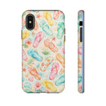 Watercolor Flip Flops pattern Tough Case | Beach Shells Phone Cover