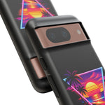 Synthwave Sunset Triangle Phone Case Retro Vaporwave Case