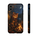Campfire Cat Phone Case, Marshmallow Night Painterly Cover