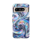 Chrome Metallic Swirl  Art Tough Phone Case