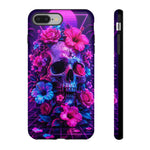 Synthwave Skull Neon Floral Vaporwave Art Tough Phone Case