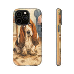 Guilty Basset Hound Phone Case, Muddy Watercolor Art Cover