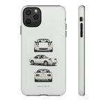 1989 Miata White Triple View Roadster Tough Phone Case Cover