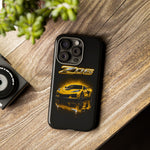 Z06 Corvette Phone Case, Yellow Neon Chrome Studio Cover