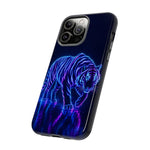 Neon Blue Tiger phone case | tough protective cover